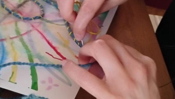 Arteterapia & Psicoplástica: Caminos bordados sobre acuarela.